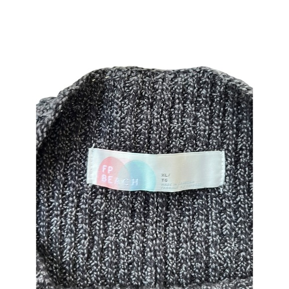 FP Beach‎ Freya Gray Knit Sleeveless Mock Neck Pocket Pullover Sweater XL - Picture 4 of 8